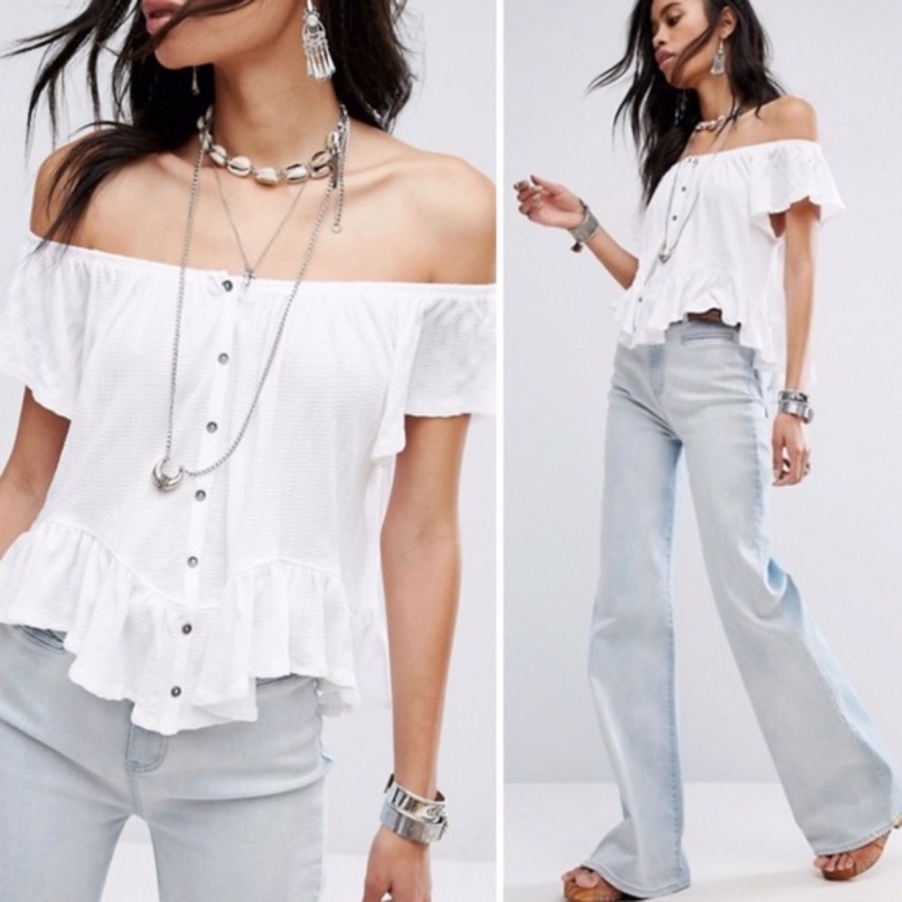 Free People Mint Julep Tee White Size M - Picture 4 of 8